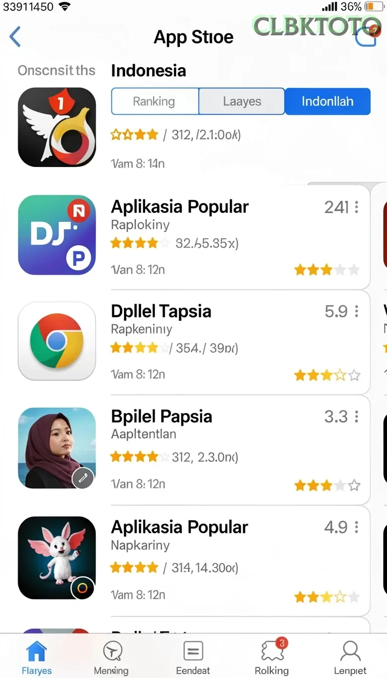 Cuplikan layar UFO777 — menu navigasi